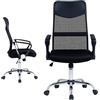 KOMFOTTEU Sedia da Ufficio Ergonomica con Ruote, Altezza Regolabile, 150kg | Poltrona Scrivania Girevole in Rete, Oscillazione, con Cuscino Imbottito, Braccioli e Schienale, per Studio e Lavoro