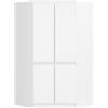 AKORD Armadio Angolare S100 per Camera da Letto, Guardaroba Salvaspazio con 4 Ante e 6 Ripiani, 100x180x50 cm, Bianco