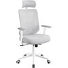 Soberine Poltrona Sedia da Ufficio Scrivania Ergonomica Bianco/Grigio