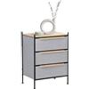ML DESIGN modern living ML-Design Cassettiera con 3 Cassetti in Tessuto, Grigio 58x78x42,5 cm con Piano in MDF e Struttura in Acciaio, Comodino Moderno, Armadietto, Mobile, Armadio per Camera da Letto o Soggiorno