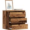 Drillkyn Cassettiera effetto legno anticato, 60 x 41 x 58 cm, con 3 cassetti, credenza per soggiorno, camera da letto, corridoio, ordine e ripiano