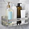 MKZ Mensola Doccia Senza Forare, Porta Sapone Shampoo con Drenaggio, Installazione Adesiva o Viti, Design Moderno per Bagno, Doccia, cucina, porta spezie, in acciaio inox AISI304 Antiruggine 22x8x10