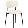 Beliani Set di 2 sedie in tessuto bouclè bianco sporco senza braccioli Sedute imbottite Gambe in metallo