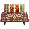 PH PandaHall 30x20cm Tavolo da Meditazione Altare Tavolo per Meditazione Rettangolare in Legno con Incisioni di Fiori Stelle Luna Motivi per Tavoli per Forniture per Stregoneria
