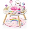 little acorn Move2Play - Centro attività per bambini 4 in 1, design ispirato ai Montessori, 8 giocattoli interattivi, tempo della pancia, esersaucer, maglione, 3-6+ mesi, essenziale per il bambino (tappetino