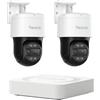 Reolink 4K PTZ Telecamera PoE Esterno a Doppio Obiettivo, 6X Zoom Ibrido, Rotazione a 355°/90°, Rilevamento Intelligente, Audio 2 Vie, NVR 4CH, 2*TrackMix PoE e 1*RLN4E