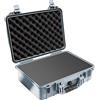 PELI 1500 Valigia resistente agli urti per apparecchiature fragili, IP67 Impermeabile e a prova di polvere, Capacità di 19L, Prodotto in Germania, Con Inserto in schiuma personalizzabile, Color Grigio