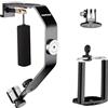 Mantona Stabilizzatore per action cam - 240 x 160 x 30 mm - Mini steadycam - filettatura da 1/4 - per smartphone Camcorder - con 5 contrappesi, impugnatura in schiuma, livella