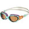 Speedo Women's Biofuse 2.0 SwiMing Goggles | Female Design | Patented Adjust Mechanism | Anti-fog | Anti-leak | Comfort Fit, Marine Blue/Pumpkin Spice/Pale, One Size