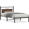 vidaXL Struttura letto senza materasso in rovere fumé 107x203 cm materiale a base di legno