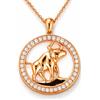PAVEL´S PAVELS Eclipse collezione segno zodiacale collana oro rosa - 12 segni zodiacali ciondolo costellazione - astrologia gioielli regalo per donna, 20mm Durchmesser, Argento sterling, Zirconia cubica