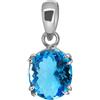 LMDPRAJAPATIS Certfied - Collana con ciondolo ovale con topazio blu naturale da 8,55 carati, in argento Sterling 925, topazio blu, Argento, Topazio