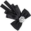 Ciieeo Spilla a Fiocco per Camicia Donna con Pietre Nere Spilla Creativa Decorativa per Abiti da Festa e Accessori per Costumi Cravatta a Fiocco Elegante per Eventi Casual e Party