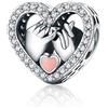ShiYu Ciondolo d'argento Sterling Charm Cuore con mani Love Charm compatibile con Pandora Bracciale Gioielli regalo