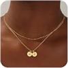 Turandoss Regalo per la festa della mamma per mamma, bambini, delicata collana placcata oro 14 K a strati con due lettere dalla A alla Z, collana alla moda per compleanno, amicizia, festa della mamma