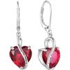 YL Orecchini Cuore Argento 925 conI love you forever 12 Pietra Portafortuna Zirconia Cubica Orecchini per donna