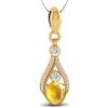 LMDPRAJAPATIS Collana con ciondolo ovale a forma di fiore di zaffiro giallo da 4,50 ct, con zirconia cubica, per San Valentino, festa della mamma, anniversario, regalo per moglie