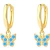 Bellitia Jewelry Orecchini delicati a cerchio da donna orecchini pendente a farfalla di pietre preziose argento 925 per donne