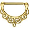 PIERCINGLINE Piercing per capezzolo in acciaio chirurgico 14G design orientale gioielli bilanciere 1 PC