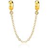LOVANS Charms Stopper 925 Catena di Sicurezza in Argento Sterling con Perline di Gomma Intercalare per Braccialetti di Fascino in Argento Sterling Europeo Stopper Oro