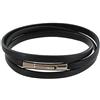 Schmuck Les Poulettes LES POULETTES BIJOUX - Bracciale Uomo Cuoio Piatto Nero Chiusu in Acciaio - taille 20 cm