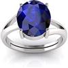 LMDPRAJAPATIS Anello con zaffiro blu naturale, certificato 9,25 rati/8,25 carati, pietra zodiacale zodiacale in argento Sterling 925, anello regolabile per uomini o donne, Rame, zinco, oro, pietra