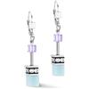 Coeur de Lion GeoCUBE® Iconic Orecchini Acqua-lilla, Acciaio inossidabile