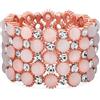 Bling Jewelry Moda Holiday Ampio Polsino Rosa Placcato Oro Rosa Occhio Di Gatto Braccialetto Di Cristallo Dichiarazione Stretch Per Le Donne Teen Prom