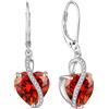 YL Orecchini Cuore Argento 925 con 12 Pietra Portafortuna Zirconia Cubica Orecchini per donna