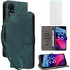 IUQXU Cover per TCL 50 SE/TCL 40 NxtPaper 4G Libro con Vetro Temperato VER | Blocco RFID,Antiurto,Supporto,Custodia in Pelle Portafoglio per TCL40 NxtPaper 4G TCL 50SE TCL50 SE