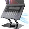 Generico Rialzo per laptop, supporto per laptop regolabile | Supporto rialzato per laptop in metallo - Supporto per computer regolabile Supporto per laptop pieghevole girevole a 360 gradi per notebook da 11 a