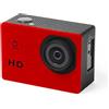Generico Telecamera sportiva con cover subacquea, 14 accessori inclusi, con slot micro SD (rosso)