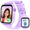 PTHTECHUS Smartwatch per Bambini, Orologio GPS Bambini, Chat Video Vocale, Viola