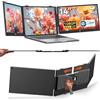 PORTAMAX PX5 Pro Triplo Monitor Portatile per Laptop 14 FHD IPS 300 nit, Schermo Esterno USB-C Plug & Play Senza Magneti, Secondo Schermo per Smart Working, Viaggio e Ufficio