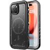 SPORTLINK Cover per iPhone 15 Plus Impermeabile 360 Antiurto, Nero/Mag | Militare Protettiva Rugged Resistente Custodia Antipolvere Subacquea IP68 Waterproof, Fotocamera/Schermo Doppia Protezione