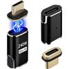 blicadijo Adattatore magnetico USB C, 2 pezzi, 240 W, tipo C, spina magnetica a 24 pin, con 80 Gbps, 8K, ricarica rapida e trasferimento dati per laptop, tablet, smartphone, nero