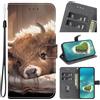 YKTO per Oppo A79 5G Custodia a portafoglio con slot per contanti in pelle integrato e porta carte di credito, Cover Libro, Custodia per cellulare da donna (Disegno colorato di una mucca ratting)