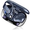 Ltinist Cuffie Bluetooth 5.4 Sport, Auricolari Bluetooth 75 Ore HiFi Stereo,Cuffie Wireless Impermeabili IPX8,4 ENC Cancellazione Rumore Mic,Con Display a LED, Headphones Per Corsa e Sport Estremi