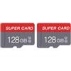 ZHSWEN Scheda di memoria micro da 128 GB, classe 10, mini scheda TF con adattatore per smartphone/tablet/drone/console di gioco (confezione da 2)