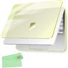 UESWILL Custodia per MacBook Neo 33 cm con chip A18 Pro modello A3404 Release 2026, cover rigida trasparente lucida + panno di pulizia in microfibra, agrumi