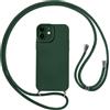 Vauki Cover per iPhone 11 con Cordino, Silicone Custodia con Laccio Collana Tracolla, Antiurto Ultra-Sottile Protettiva Cellulare Case per iPhone 11, Verde