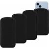 SLIAXINT 4 Custodia in Neoprene per Cellulare, Custodia Universale, 19×10,5 cm, Nera
