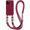 GoodcAcy Cover per iPhone 12 mini con Cordino, Custodia con Laccio Collana Tracolla Collo Liquido Silicone Antiurto TPU Antiurto AntiGraffio Case - Rosso