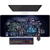 FITFFTFU Tappetino per mouse da gioco con mappa cava Hallownest, tappetino per mouse extra large impermeabile, base in gomma antiscivolo, ideale per ufficio, giochi e casa (Knight 1, XXL)