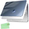 UESWILL Custodia per MacBook Neo 33 cm con chip A18 Pro modello A3404 Release 2026, cover rigida trasparente lucida + panno di pulizia in microfibra, indaco