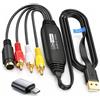 TEKFUSE Convertitore VHS USB 2.0 1080P UVC RCA S-Video Adattatore USB-C
