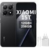 XIAOMI 15T, Smartphone 12+256GB, Display da 6,83 120Hz, MediaTek Dimensity 8400-Ultra, Obiettivo ottico Leica Summilux 50MP, 5500mAh, Garanzia 2 anni, Nero, incluso caricatore da 67 W
