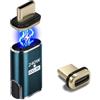 blicadijo Adattatore magnetico USB C, 240 W, tipo C, 24 pin, con 80 Gbps, ricarica rapida 8K e trasferimento dati per laptop, tablet, smartphone, colore stagno