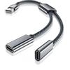 Elebase adattatore doppia USBC femmina a USB maschio,splitter USB A a tipoC | Cavo Caricatore di TipoA con Doppio splitter per MagSafe,iPhone 17 16 15 Pro Max,iPad Air Mini,Galaxy S26 S25,A56 A55,M56 M55