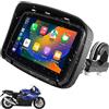 WEPARTICULAR Portatile Wireless Carplay Android Auto Moto monitor per GPS, Display 5 IPS Touch Screen per Moto, Impermeabile IPX7, Doppio Bluetooth, Supporto Siri, Assistente Google e Auricolare/Casco Bluetooth